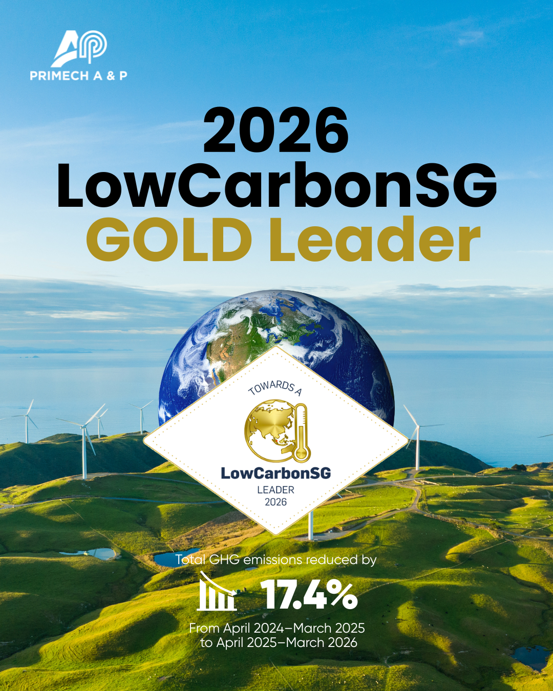 Primech A & P Wins LowCarbonSG Gold Award for 2026
